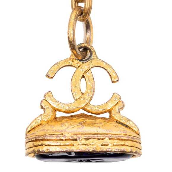 Chanel Coco Mark Gripoa Color Stone Necklace, Gold, Purple, and Blue Plated, ...